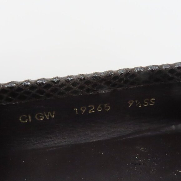 VTG Stuart Weitzman Women 9.5 SS Black Leather Loafers Slip On Shoes Style 19265 - Picture 8 of 13